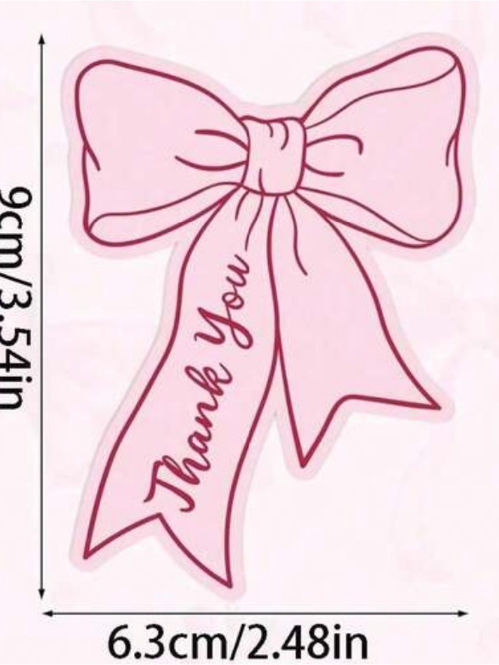 50 Pink Bow Thank You Cards - Picture 2 of 2